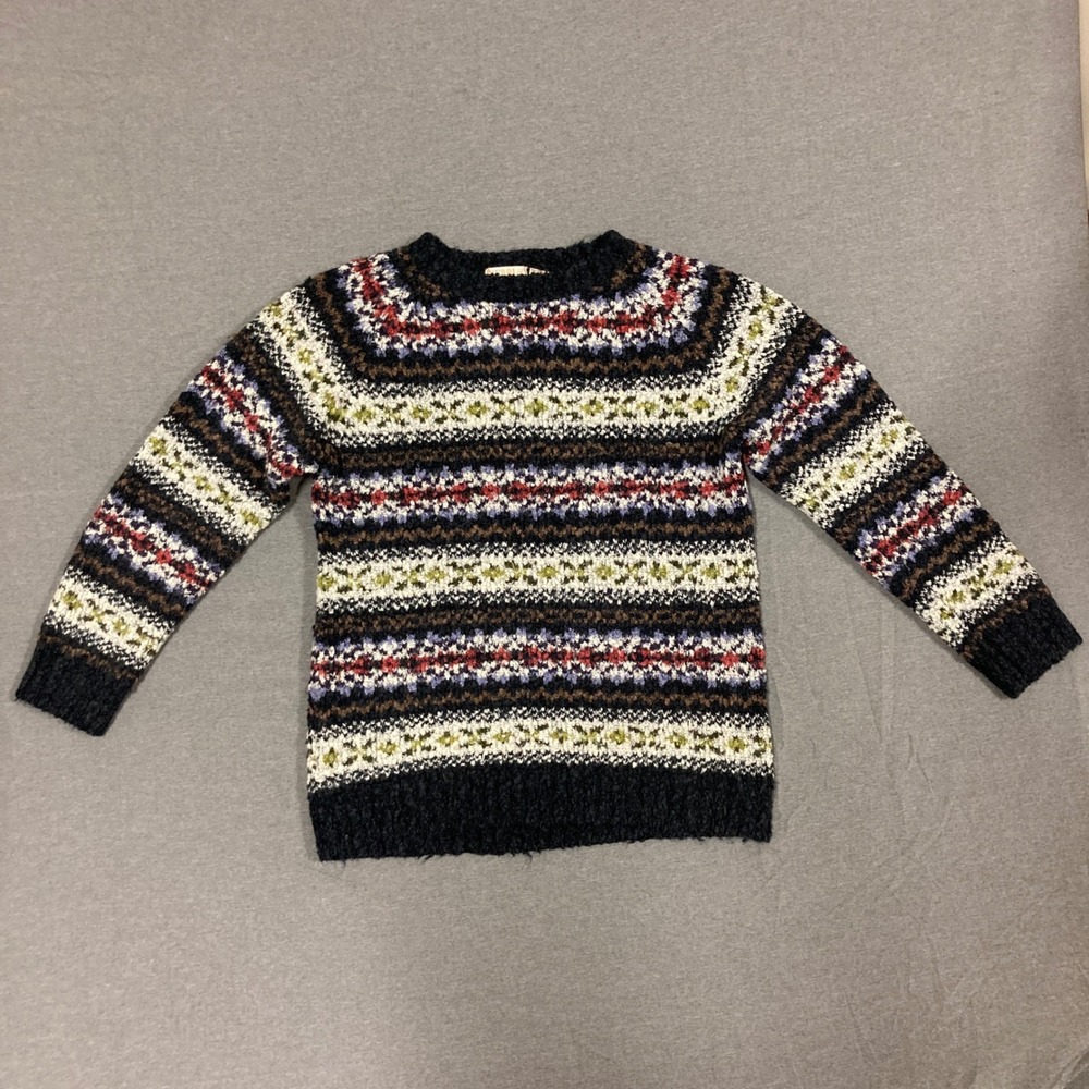 Kerri & Kelsey Womens Fair Isle Knit Sweater Multi Color Crew Neck‎ Size M